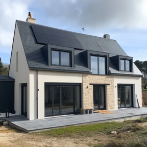 Panneaux solaires sur maison neuve